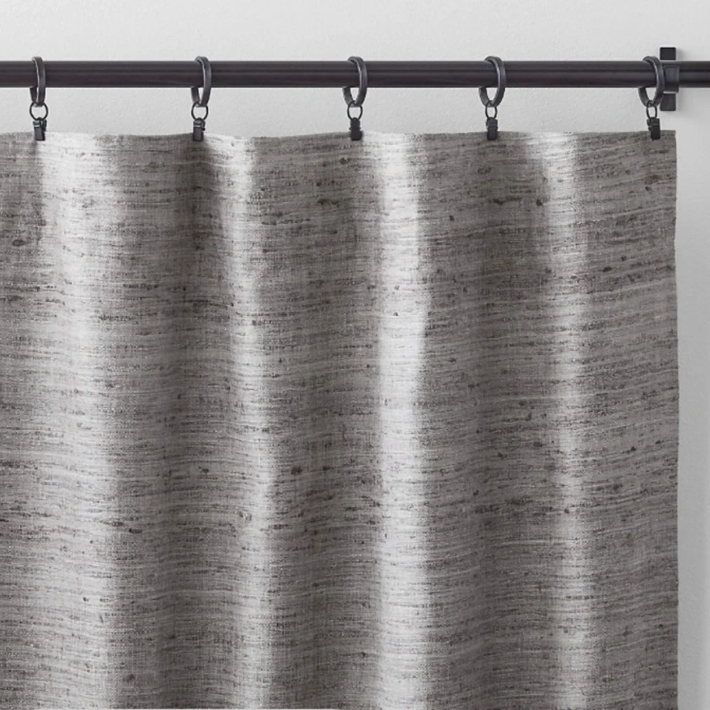 CRATE & BARREL TREVINO COTTON SILK BLEND LINED DRAPERY PANEL SET OF 2 - 52 x 120